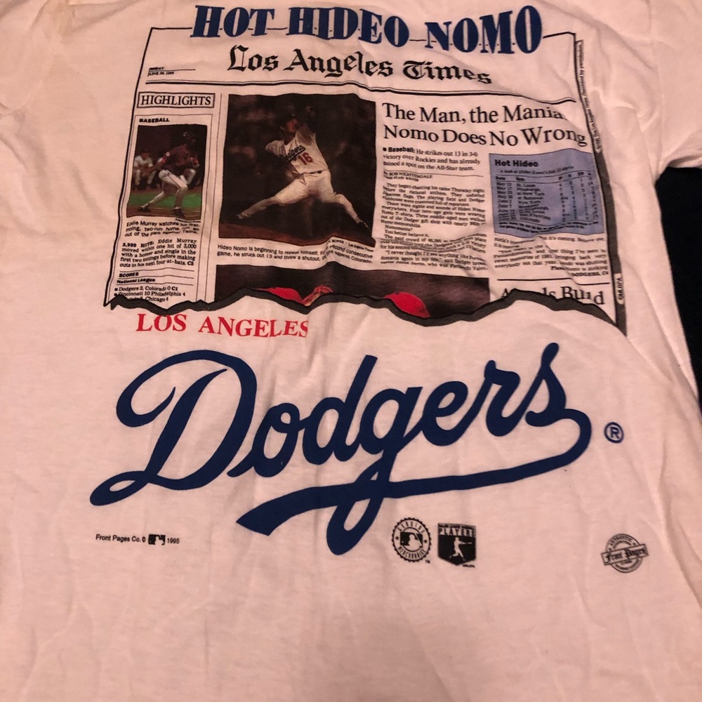 Hideo Nomo LA Times T shirt authentic LA Dodgers